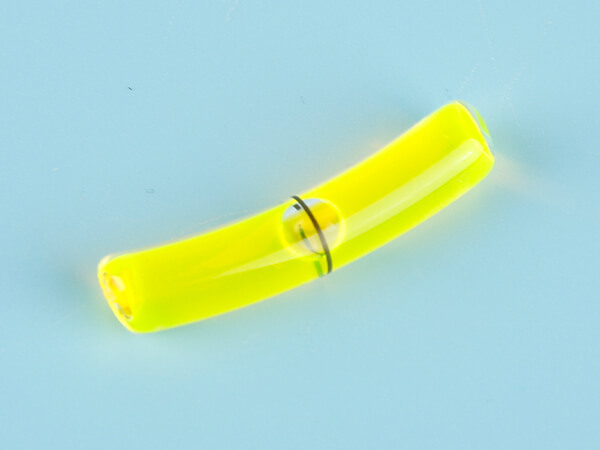 Fluorescent arc glass tubular bubble level without tip
