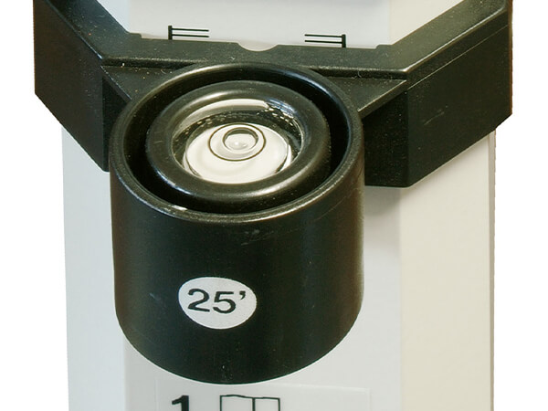 Telescopic level with glass circular bubble level vial for more accurate measurements