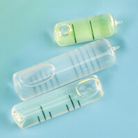 3 glass tubular bubble level vials