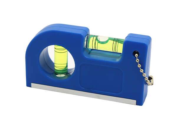 Blue plastic bubble spirit leveler with magnet base with plastic bubble level vials