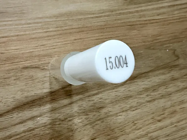Precision glass tubing No-Go gauge.