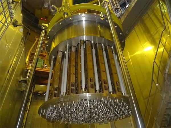 Nuclear power plant reactors are operating and working.